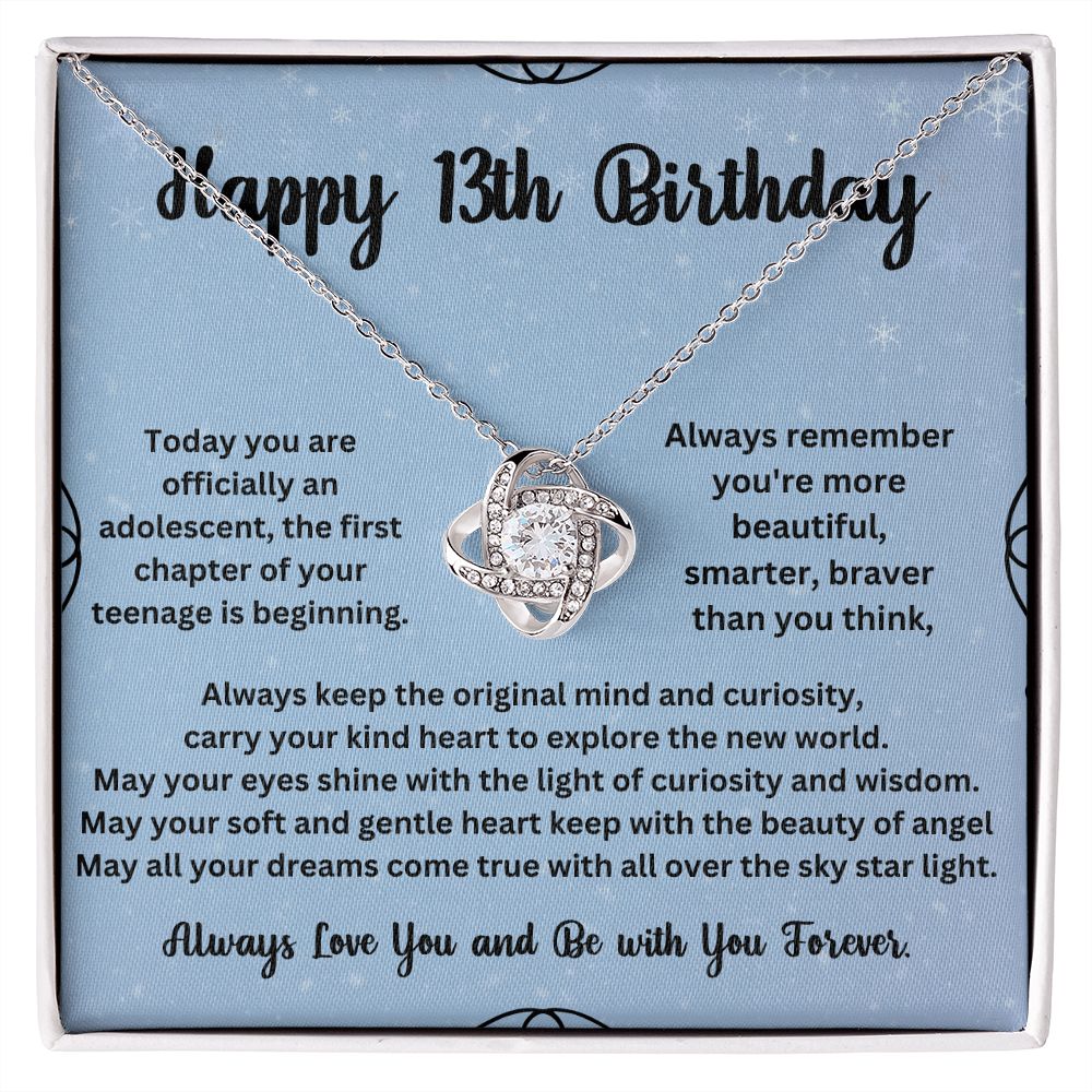 Personalized Birthday Necklace for Girls - 13th Birthday Gift with Message Card -  Special Gift