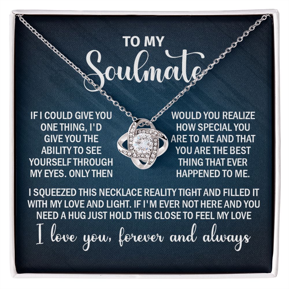 To My Soulmate Necklace Gift for Her on Anniversary, Birthday, Christmas, New Year