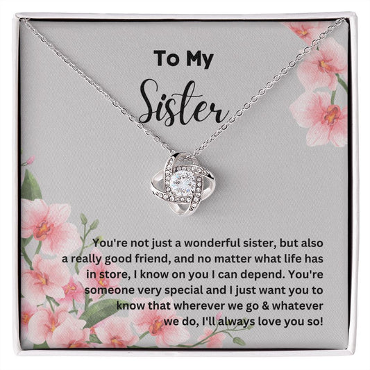 Sisters Necklace with Sentimental Message Card - Thoughtful Gift for Sister - Meaningful Gift for Sisters from Sister
