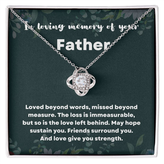 Loss of Father Sympathy Gift - In Loving Memory Necklace for Daughter or Son