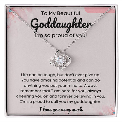 Heartfelt Goddaughter Gift from Godmother - Necklace with Message Card - Meaningful Infinity Necklace to Show Your Love