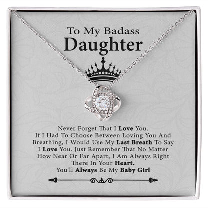 To My Badass Daughter Necklace From Dad, Badass Daughter Necklace Birthday Gift SNJW071207 B0BPD72VND