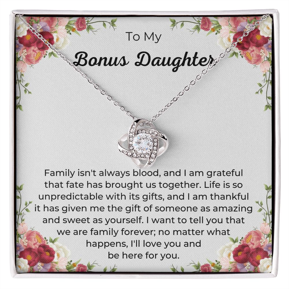 Bonus Daughter Gift - Express Your Love to Your Bonus Daughter with Our Sterling Silver Necklace, Stepmom, Stepdad to daughter, Bonus Daughter Necklace SNJW23-010321