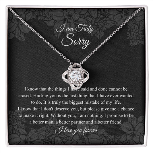 Love Knot, I'm Sorry Gift, Sorry Card, Apology Necklace JWSN110637 B0BLLXR12B