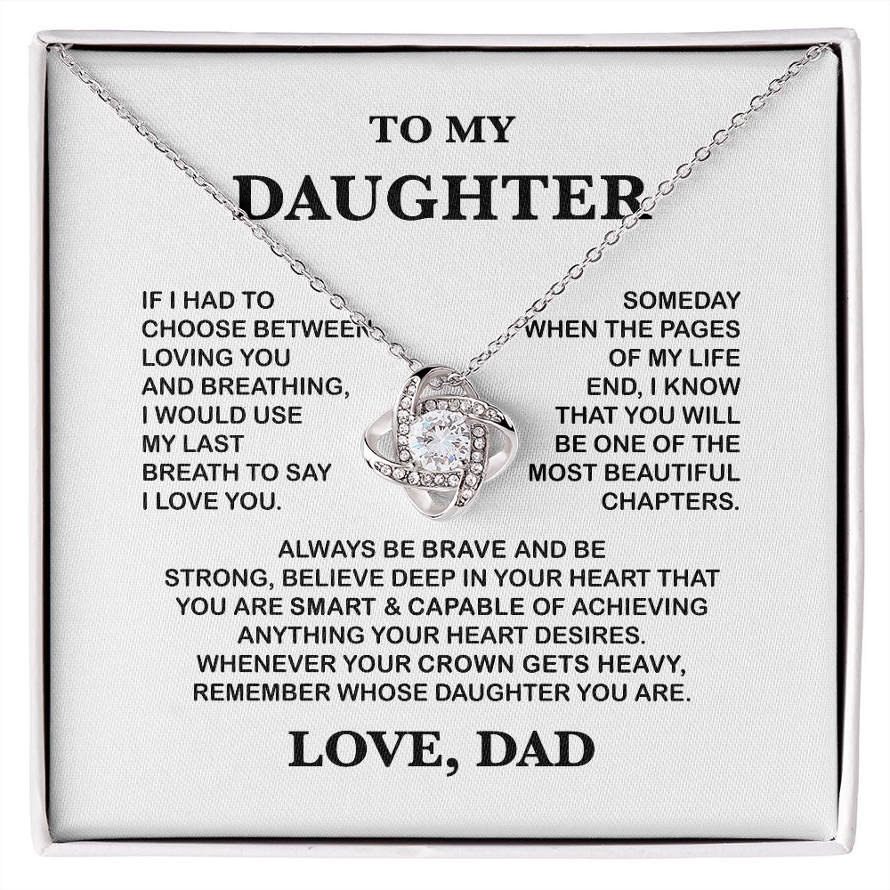 To My Daughter Necklace from Dad, Birthday Gifts For Daughter Necklace,  Gifts For Daughter From Dad,