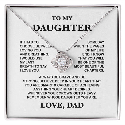 To My Daughter Necklace from Dad, Birthday Gifts For Daughter Necklace,  Gifts For Daughter From Dad,
