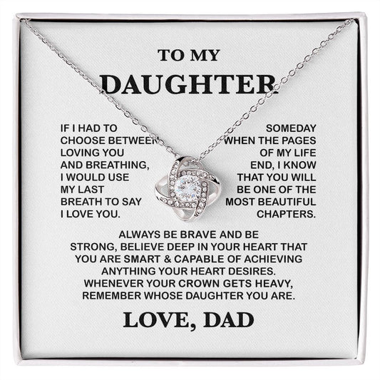 To My Daughter Necklace from Dad, Birthday Gifts For Daughter Necklace,  Gifts For Daughter From Dad,