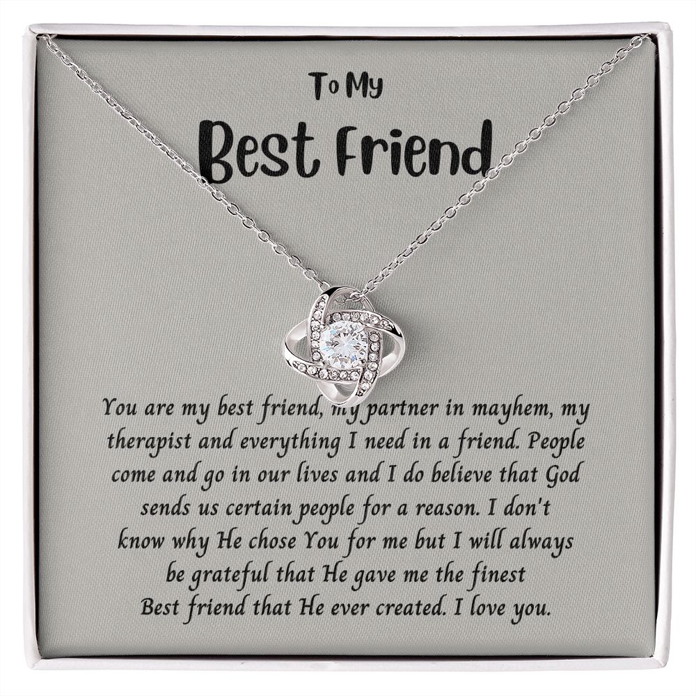 Forever Friends - To My Best Friend Love Knot Necklaces for Women with Message Card 200207
