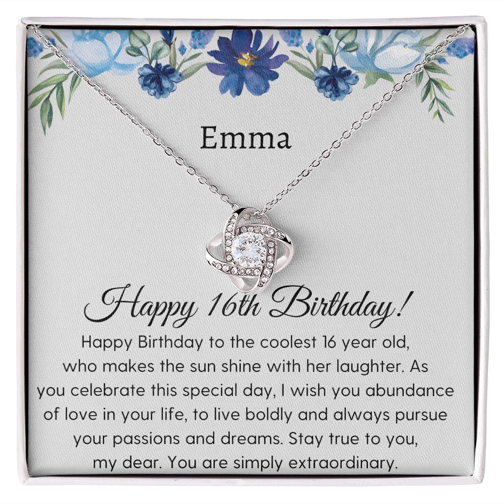 Sweet 16 Necklace - Celebrate Her Milestone Birthday with a Beautiful Gift, Love Knot, 16th Birthday Gift For Her, 16th Birthday Gift 210204