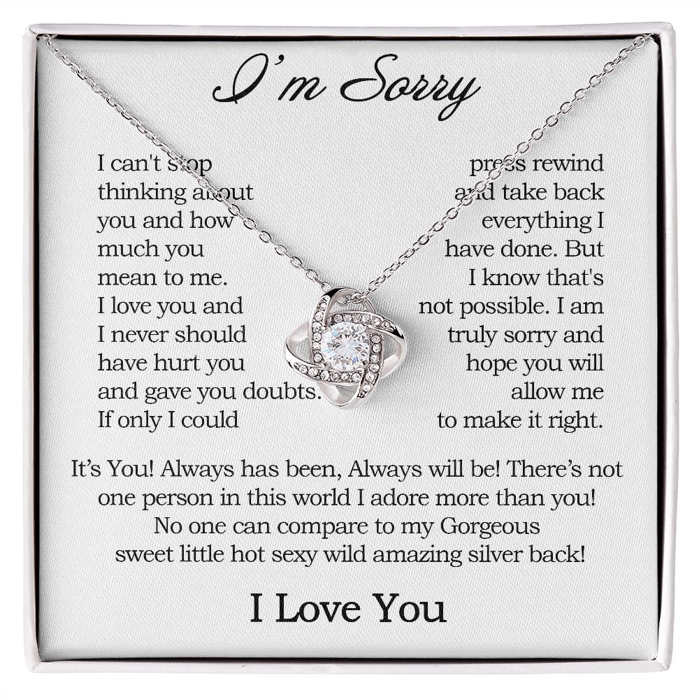 Apology Gift for Her, Love Knot Necklace, I'm Sorry Card, Forgiveness Gift, I'm Sorry Gift For Wife / Girlfriend, Gift To Say I am Sorry JWSN110626 (Custom 1312))