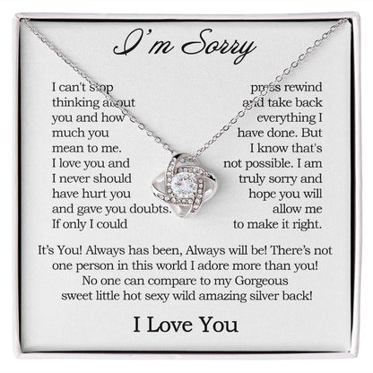 Apology Gift for Her, Love Knot Necklace, I'm Sorry Card, Forgiveness Gift, I'm Sorry Gift For Wife / Girlfriend, Gift To Say I am Sorry JWSN110626 (Custom 1312))