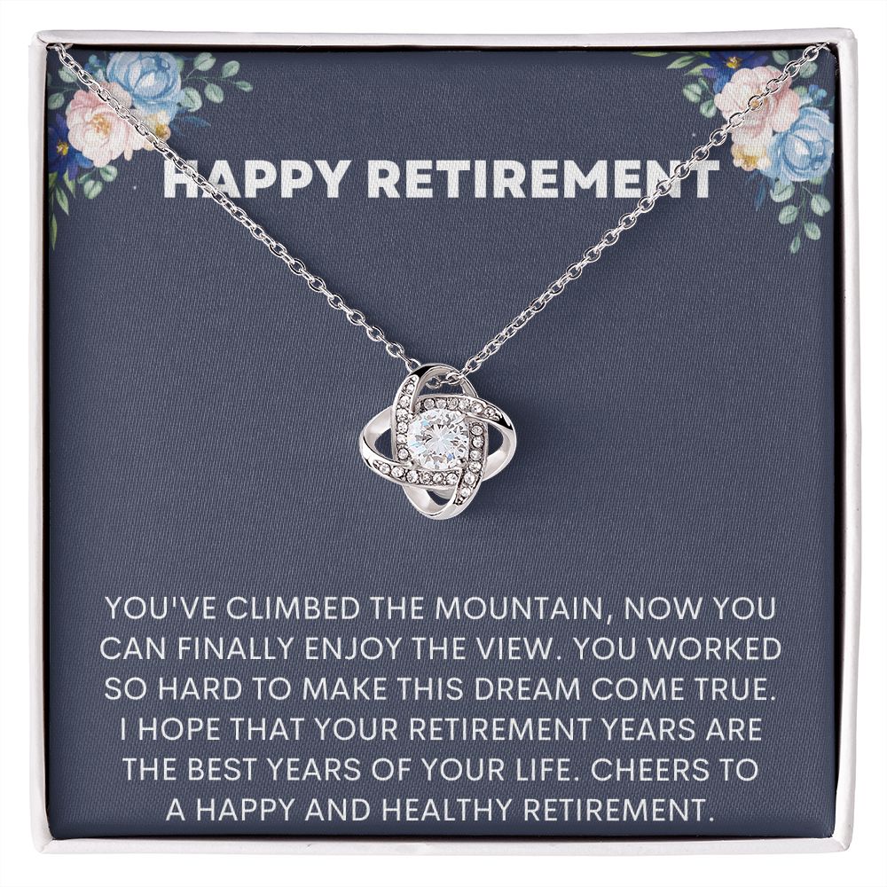 "Retire in style with our elegant retirement gifts for women necklace - the perfect way to commemorate a lifetime of achievements"