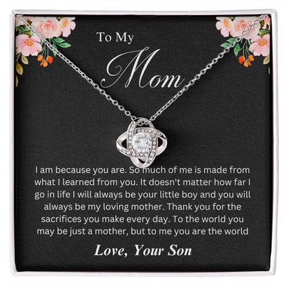 To my Mom Necklace, Love Knot Necklace, Mom Necklace from Son B0BY8QQ6YK