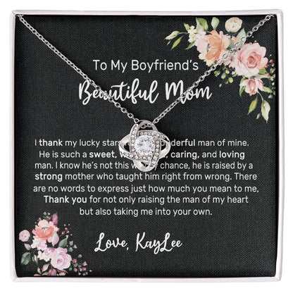 Boyfriend Mom Necklace,Gift for Boyfriend Mother,Birthday Gift,Christmas Gift,Mothers Day Gift for Boyfriends Mom Message Card tt2411 (Kaylee)