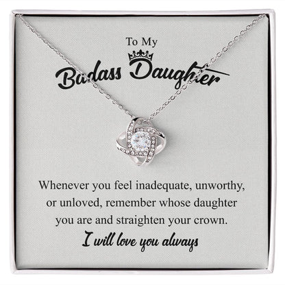 To My Badass Daughter - I Will Love You Always - Love Knot Necklace SNJW071201 B0BPDR98FH