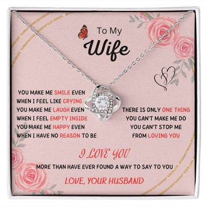 Forever and Always - To My Beautiful Wife with Love Knot Necklace and Romantic Message for Special Occasions 200204