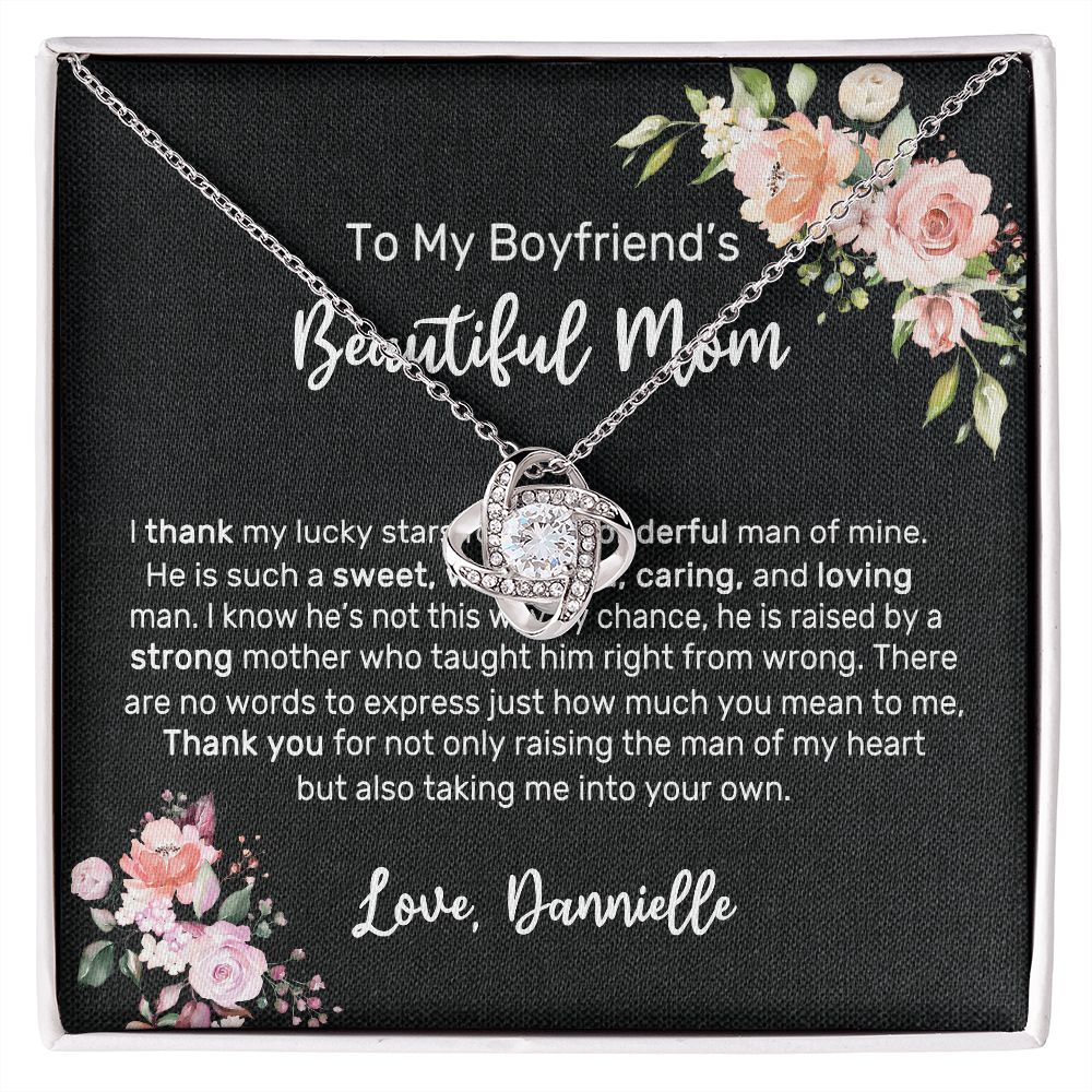 Boyfriend Mom Necklace,Gift for Boyfriend Mother,Birthday Gift,Christmas Gift,Mothers Day Gift for Boyfriends Mom Message Card tt2411 (Dannielle)