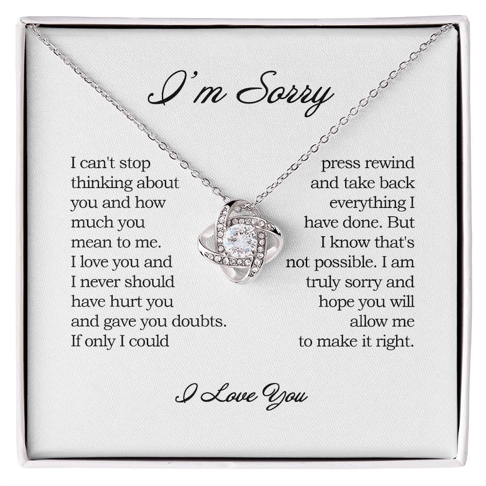 Apology Gift for Her, Love Knot Necklace, I'm Sorry Card, Forgiveness Gift, I'm Sorry Gift For Wife / Girlfriend, Gift To Say I am Sorry JWSN110626 B0BLLY9G74