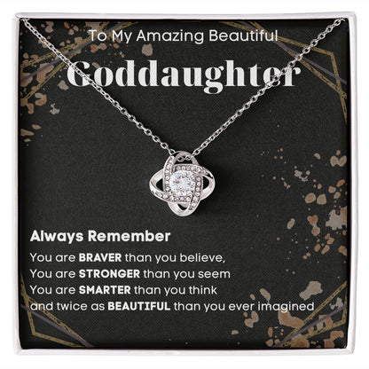Goddaughter Gift from Godmother - Beautiful Necklace with Heartwarming Message Card - Thoughtful Necklace and Personalized Message Card Combo