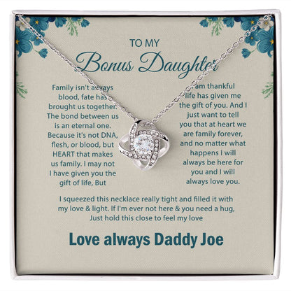 Bonus Daughter Gift, To my Bonus Daughter,Step daughter Gifts from Stepmom,Stepdaughter Gift, Bonus Daughter, Bonus Daughter Necklace JWSN110736 (Custom)