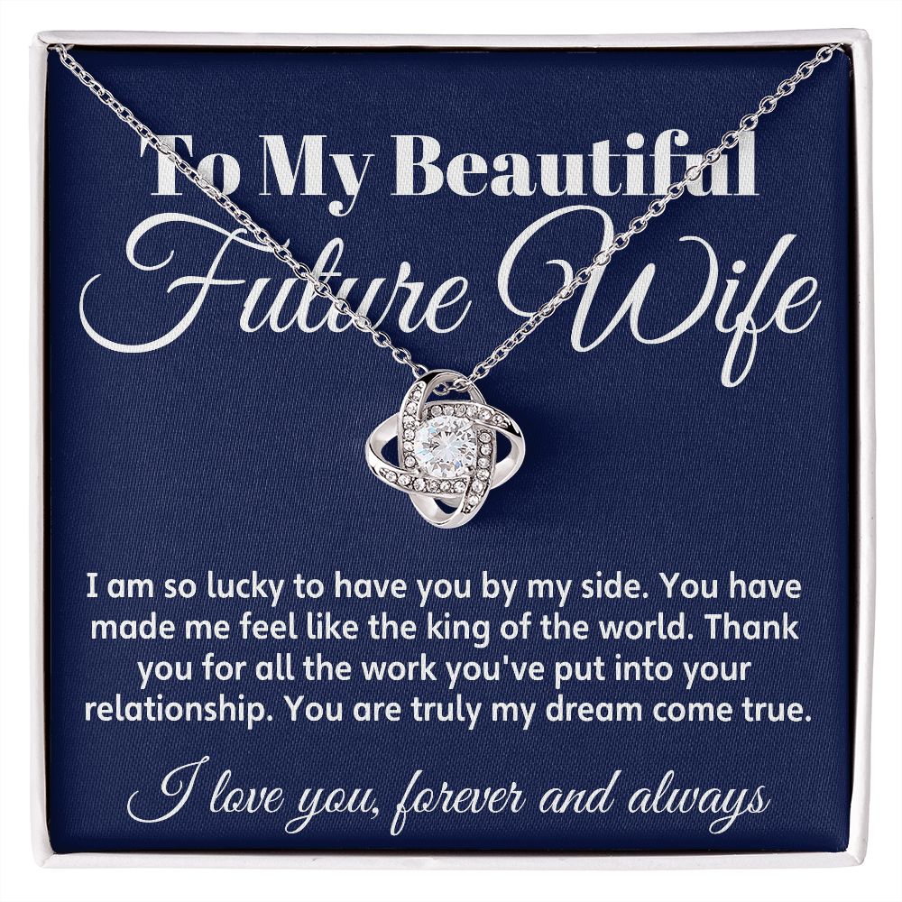 To My Future Wife Love Knot Necklace - Soulmate Necklaces For Women, Engagement Gift for Girlfriend Soulmate Jewelry Womens Jewelry Gifts Romantic Gifts For Her