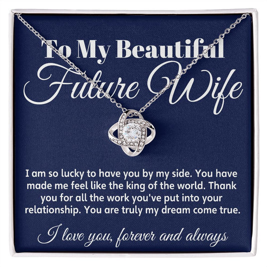 To My Future Wife Love Knot Necklace - Soulmate Necklaces For Women, Engagement Gift for Girlfriend Soulmate Jewelry Womens Jewelry Gifts Romantic Gifts For Her