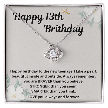 Birthday Gift Necklace for 13 Year Old Girl - Personalized Pendant and Message Card - Unique Gift Idea