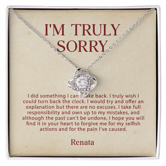 I'm Sorry Gift, Sorry Card, Apology Necklace, Sorry Gift Wife, Sorry Gift Girlfriend, Sorry Gift Friend, Forgive me Jewelry, Sorry Partner JWSN110638 (Custom)
