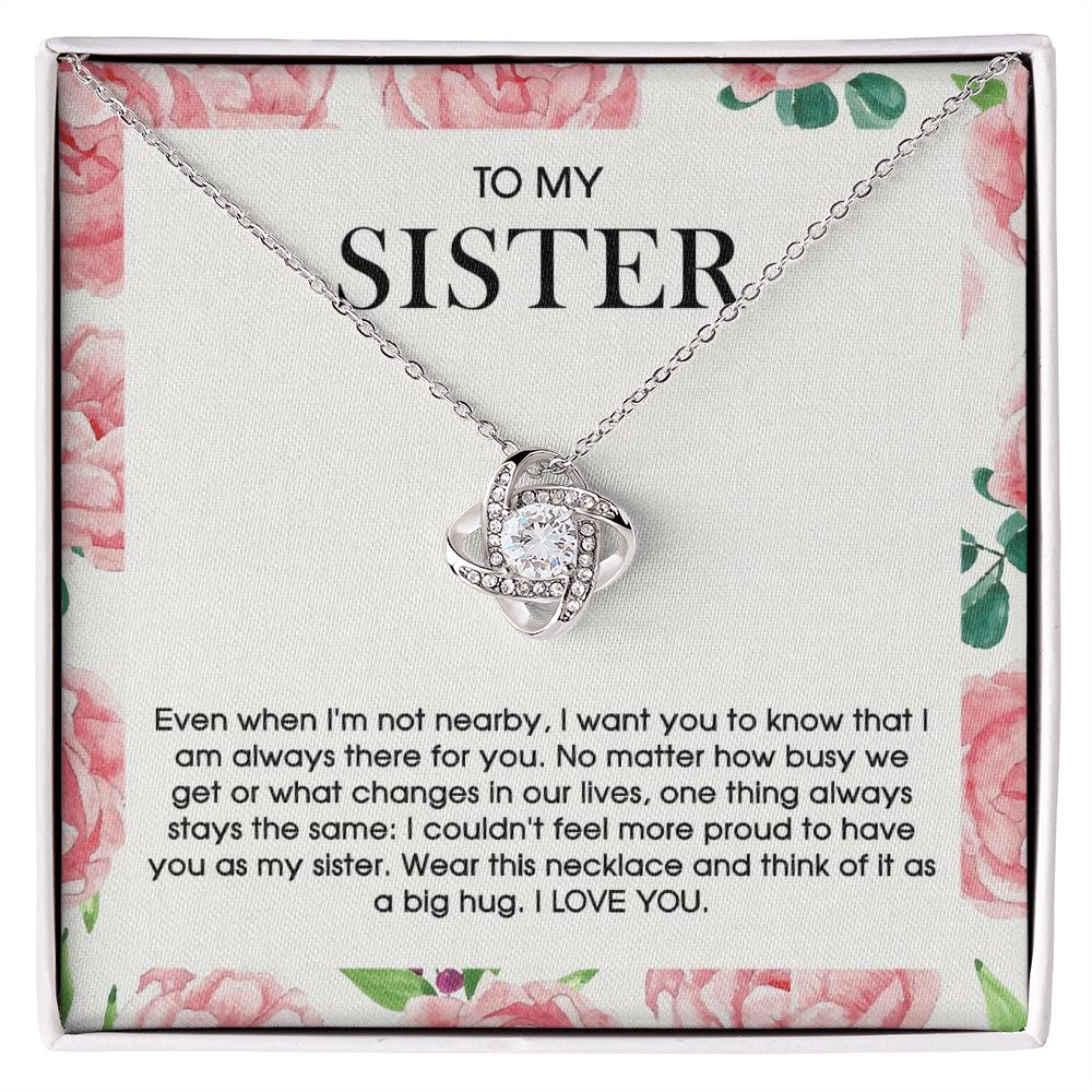 To My Sister Love Knot Necklace Gift With Notecard | Christmas Gift For Sister | Sister Gift Ideas | Sister Birthday, Thank You, Inspiring 10121 ttstore-1012-01x13
