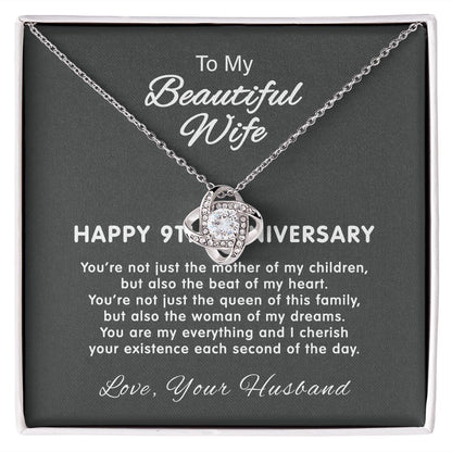 9 Year Wedding Jewelry Gift For Wife – 9th Anniversary Necklace Gift For Her – 9 Year Anniversary Wedding Present – 9th Wedding Anniversary Wife Gift