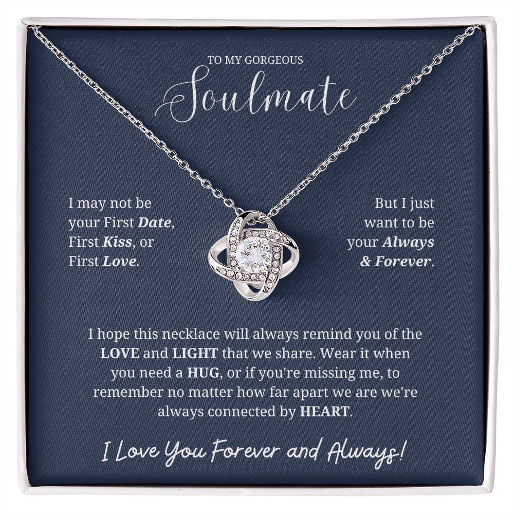 To My Soulmate Necklace for Women: A Beautiful Reminder of Your Love, Gifts For Soulmate, Soulmate Birthday, Soulmate Anniversary, Girlfriend Gift, Love Knot Necklace for her SNJW23-270206
