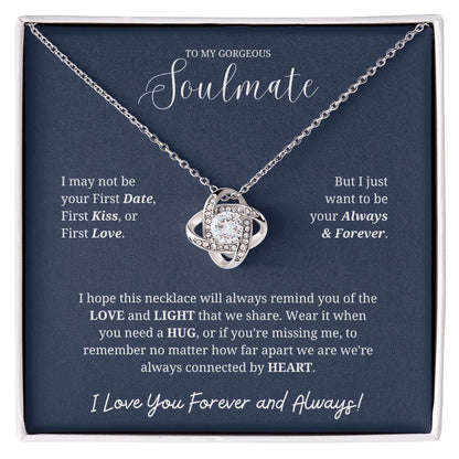 To My Soulmate Necklace for Women: A Beautiful Reminder of Your Love, Gifts For Soulmate, Soulmate Birthday, Soulmate Anniversary, Girlfriend Gift, Love Knot Necklace for her SNJW23-270206