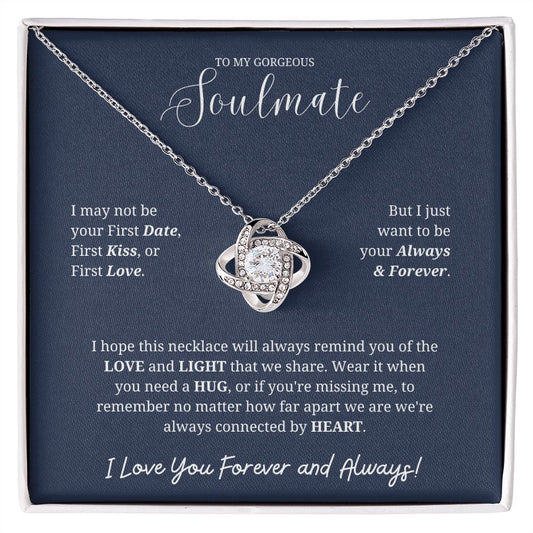 To My Soulmate Necklace for Women: A Beautiful Reminder of Your Love, Gifts For Soulmate, Soulmate Birthday, Soulmate Anniversary, Girlfriend Gift, Love Knot Necklace for her SNJW23-270206