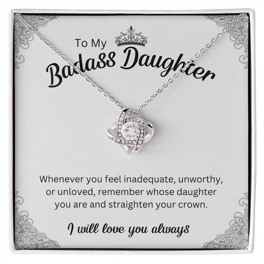 To My Badass Daughter Necklace - Inspirational Pendant for Girls,  Badass Daughter Gift, Badass Daughter Jewelry,  Daughter Gift From Mom or Dad  SNJW23-230211