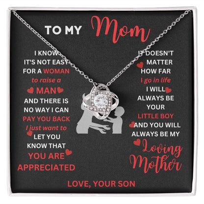 Heartwarming Gifts for Mom from Son – Thoughtful Necklace with Personalized Message Card
