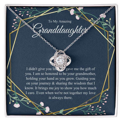 Love Knot, To My Granddaughter Gift From Grandmother,Grandma And Granddaughter Necklace, Granddaughter Mother's Day Gift, Granddaughter Gift 07121sweetgift ttstore-0712-1x9