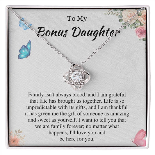 To My Bonus Daughter Necklace - Show Your Bonus Daughter How Much She Means to You with a Unique Gift, Stepdaughter Gift, Bonus Daughter SNJW23-010318