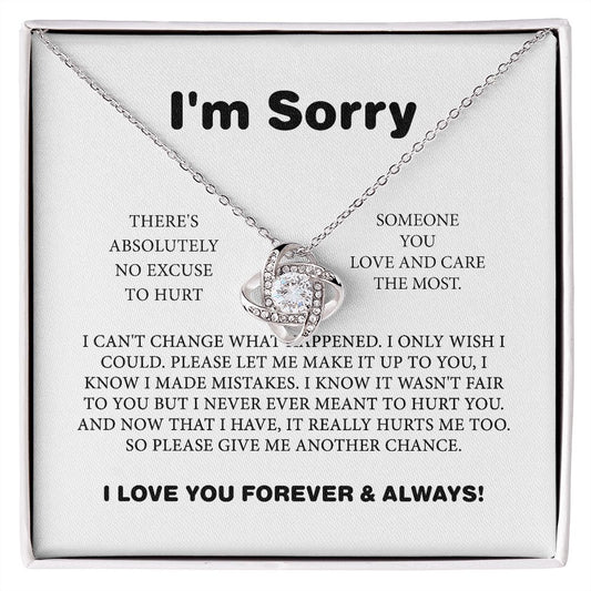 Love Knot, Apology Gift For Her, Forgiveness Gift, I'm Sorry Necklace Gift For Wife/Girlfriend, Gift To Say Your Sorry, Unique Apology Gifts JWSN110630