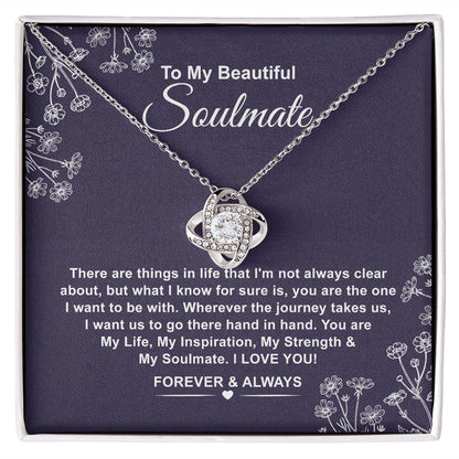 To My Beautiful Soulmate Silver Love Knot Necklace ##gift19121 B0BQJPJX69