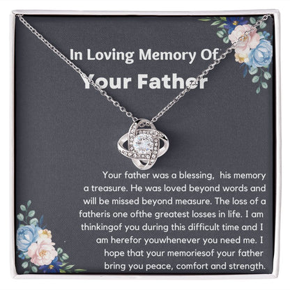 Remembering Dad - Sympathy Necklace for Loss of Father, Memorial Gift for Daughter or Son