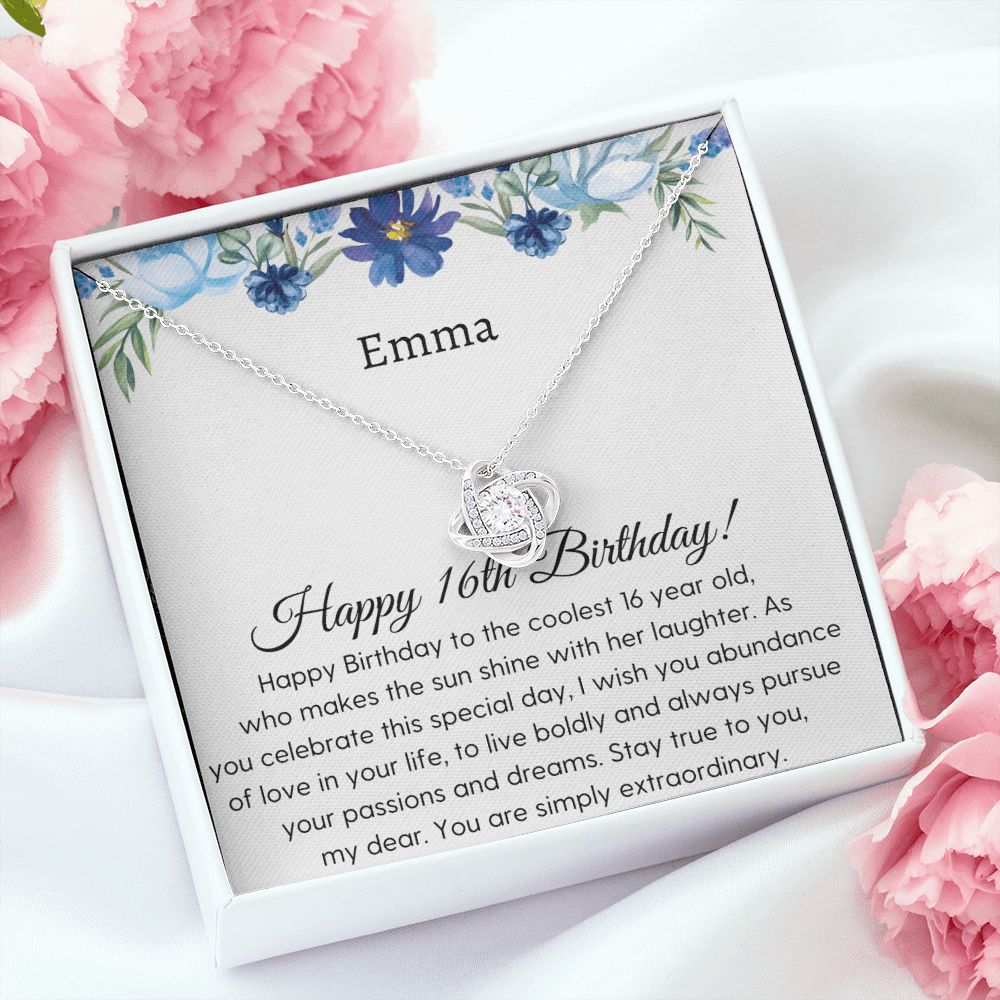 Sweet 16 Necklace - Celebrate Her Milestone Birthday with a Beautiful Gift, Love Knot, 16th Birthday Gift For Her, 16th Birthday Gift 210204