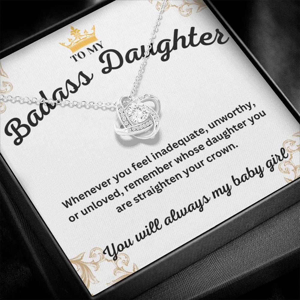 To My Badass Daughter Necklace - "You Will Always Be My Baby" Necklace - A Heartfelt Gift for Your Daughter