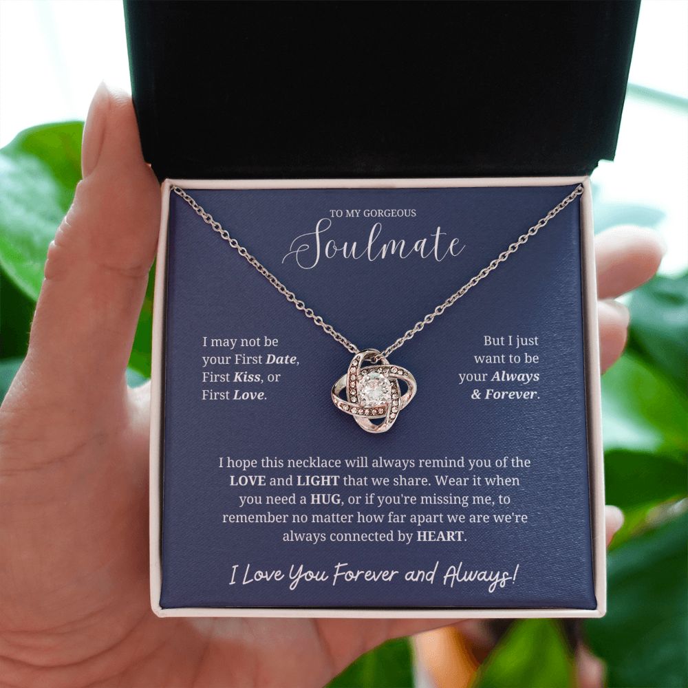 To My Soulmate Necklace for Women: A Beautiful Reminder of Your Love, Gifts For Soulmate, Soulmate Birthday, Soulmate Anniversary, Girlfriend Gift, Love Knot Necklace for her SNJW23-270206