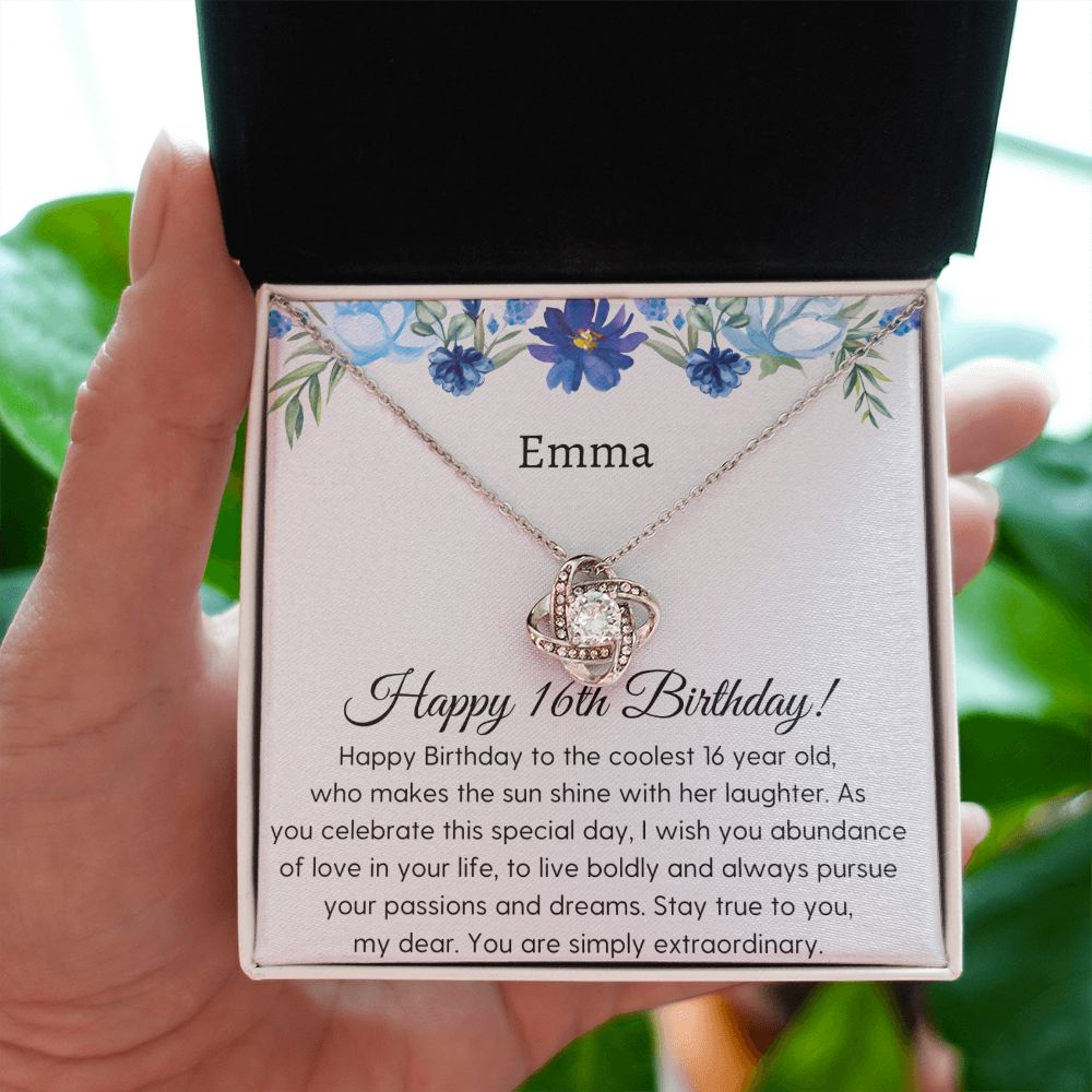 Sweet 16 Necklace - Celebrate Her Milestone Birthday with a Beautiful Gift, Love Knot, 16th Birthday Gift For Her, 16th Birthday Gift 210204