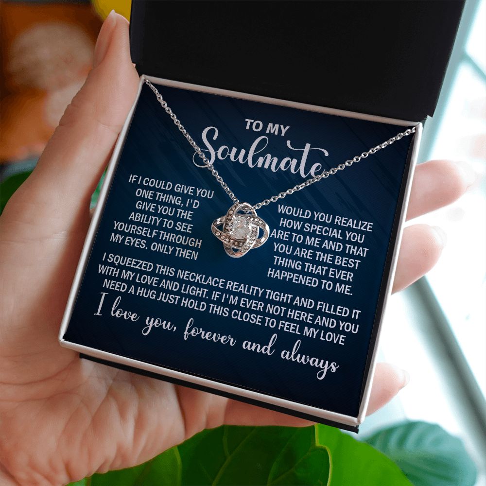 To My Soulmate Necklace Gift for Her on Anniversary, Birthday, Christmas, New Year