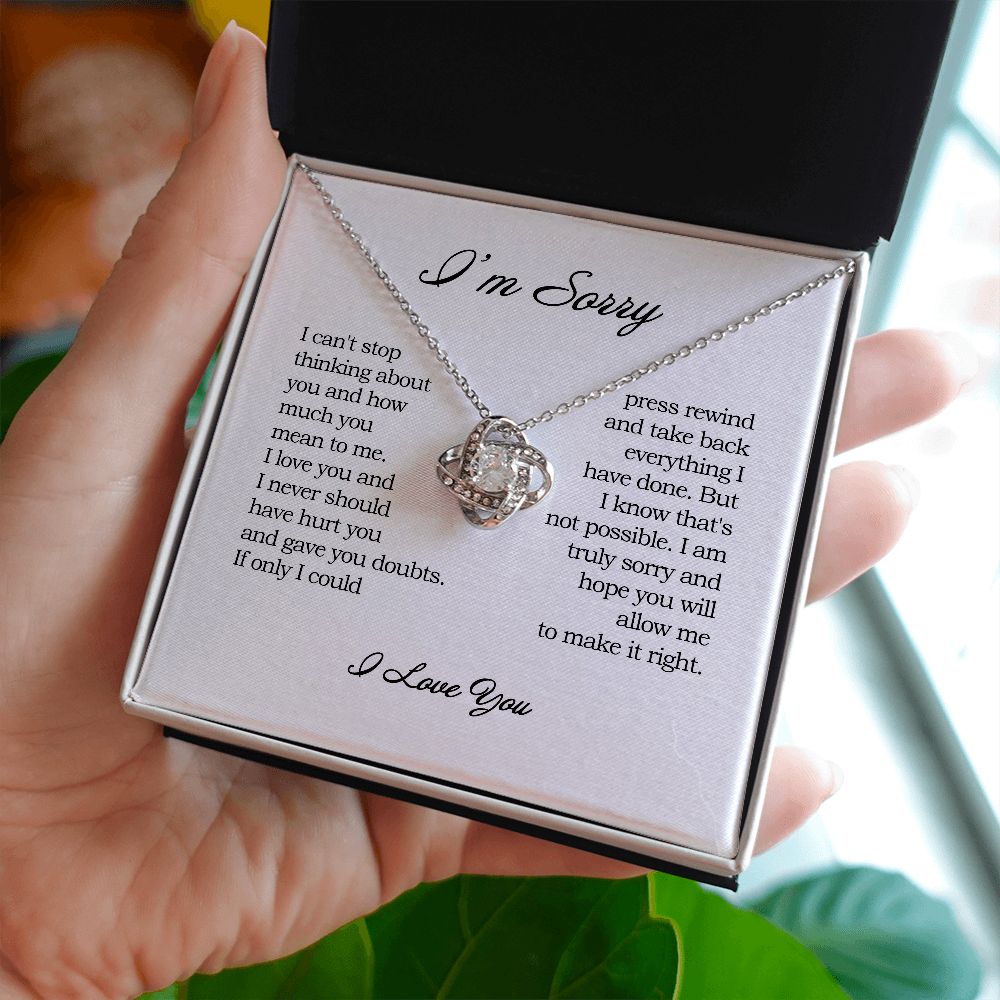 Apology Gift for Her, Love Knot Necklace, I'm Sorry Card, Forgiveness Gift, I'm Sorry Gift For Wife / Girlfriend, Gift To Say I am Sorry JWSN110626 B0BLLY9G74