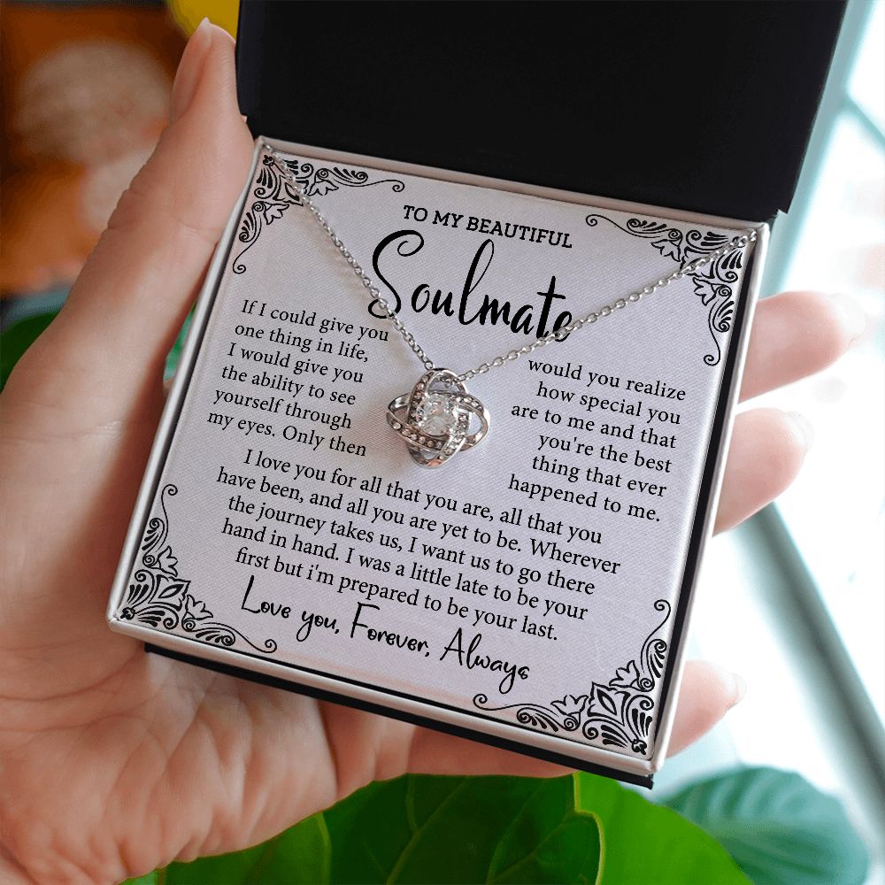 To My Soulmate Necklace, Love Knot Necklace B0BSVBVJ57