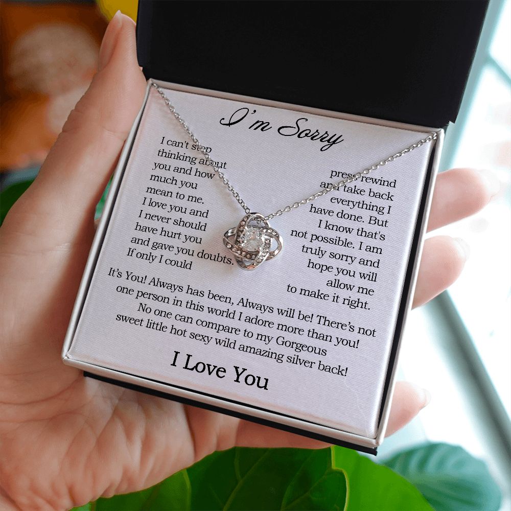 Apology Gift for Her, Love Knot Necklace, I'm Sorry Card, Forgiveness Gift, I'm Sorry Gift For Wife / Girlfriend, Gift To Say I am Sorry JWSN110626 (Custom 1312))
