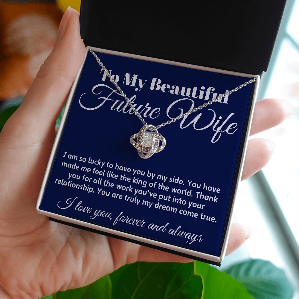 To My Future Wife Love Knot Necklace - Soulmate Necklaces For Women, Engagement Gift for Girlfriend Soulmate Jewelry Womens Jewelry Gifts Romantic Gifts For Her