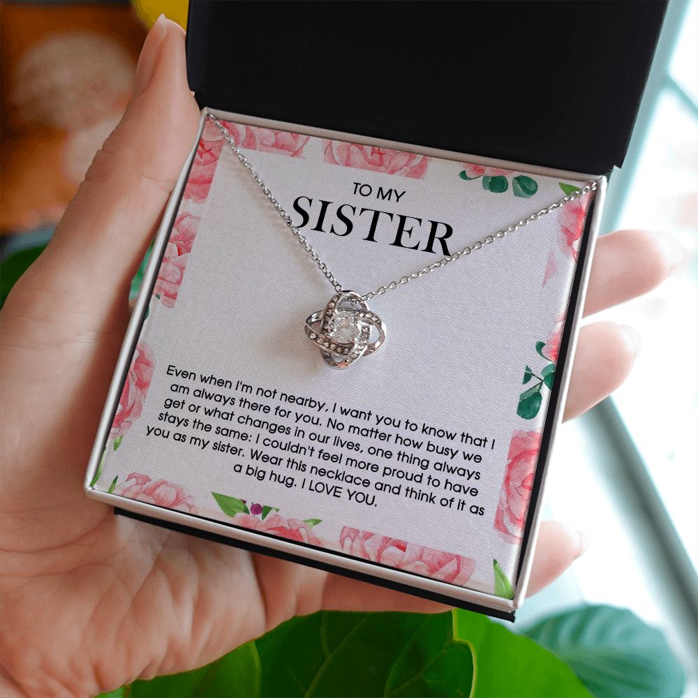 To My Sister Love Knot Necklace Gift With Notecard | Christmas Gift For Sister | Sister Gift Ideas | Sister Birthday, Thank You, Inspiring 10121 ttstore-1012-01x13